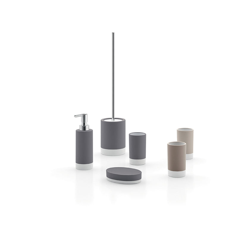 Portaspazzolini in ceramica Gedy serie New Mizar - Tortora