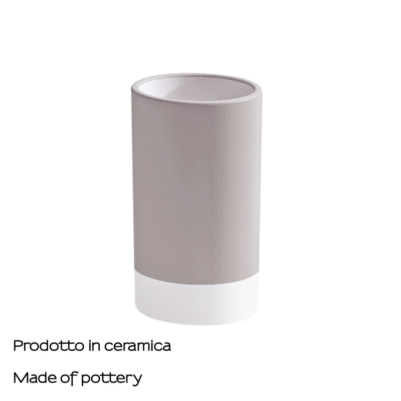 Portaspazzolini in ceramica Gedy serie New Mizar - Tortora Chiaro