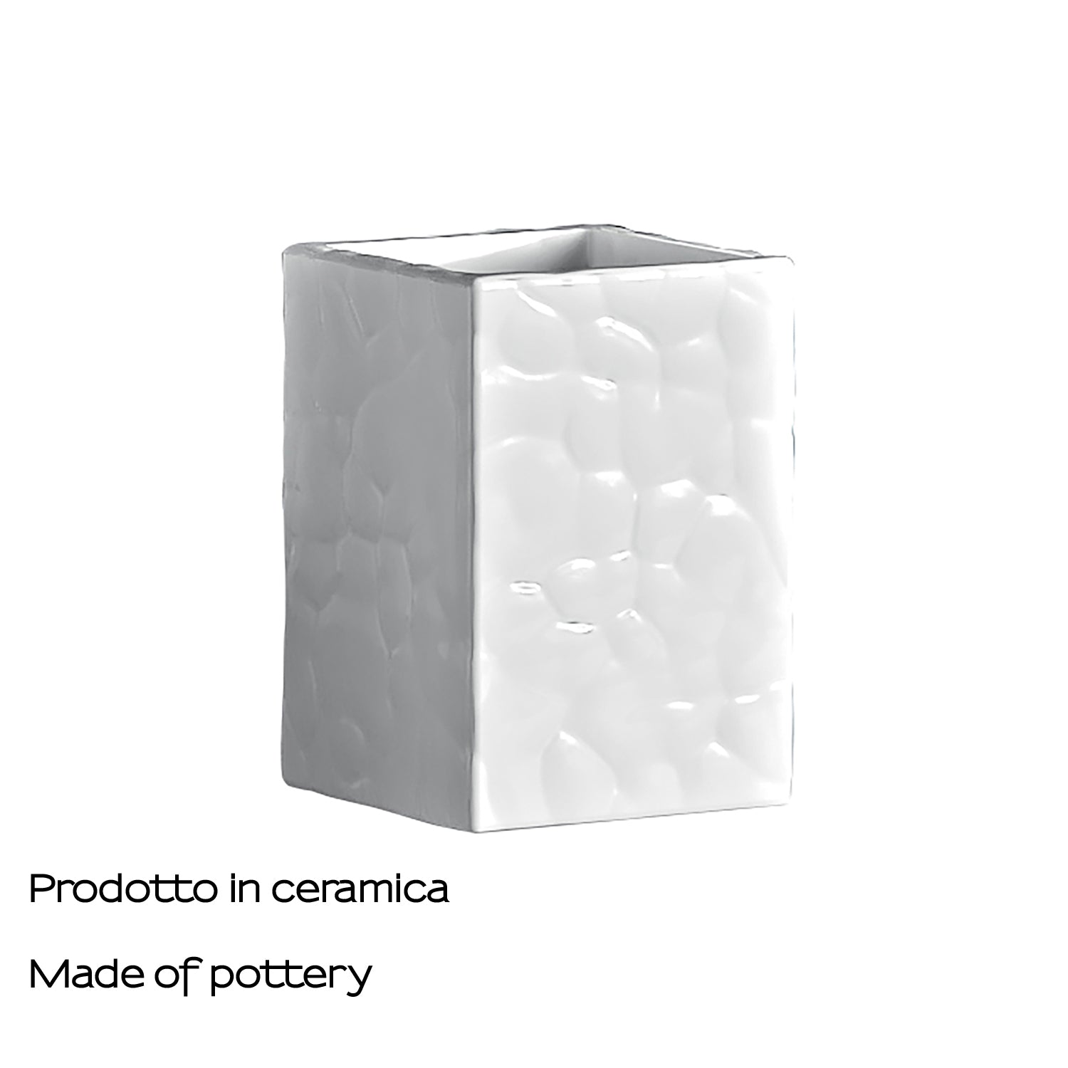 Portaspazzolini in ceramica Gedy modello New Martina - Bianco