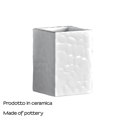 Portaspazzolini in ceramica Gedy modello New Martina - Bianco