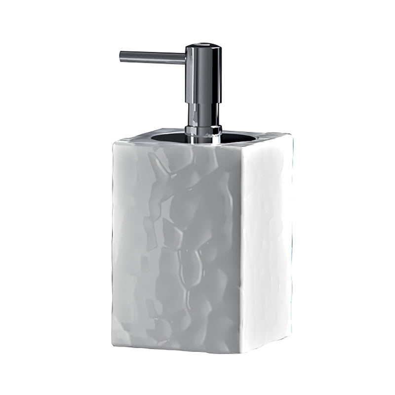 Dosasapone in ceramica con erogatore cromato Gedy modello New Martina - Bianco
