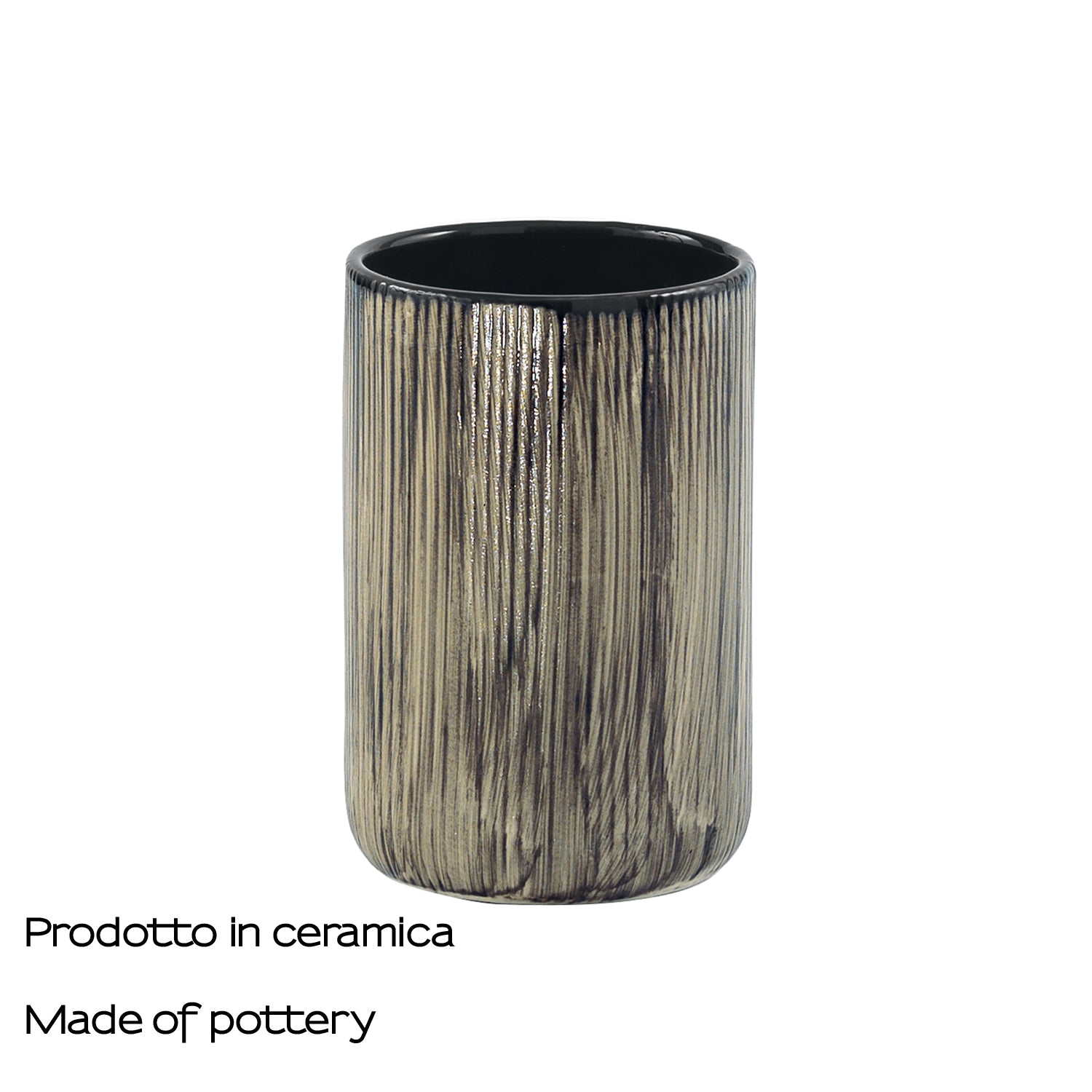 Portasapazzolini in ceramica Gedy serie Naomi - Nero