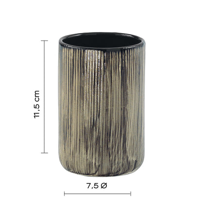 Portasapazzolini in ceramica Gedy serie Naomi - Nero