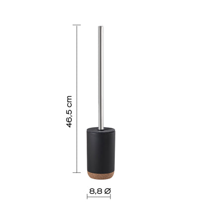 Scopino in ceramica e sughero Gedy serie Ilary - Nero by CeramicStore | Lo specialista del tuo bagno