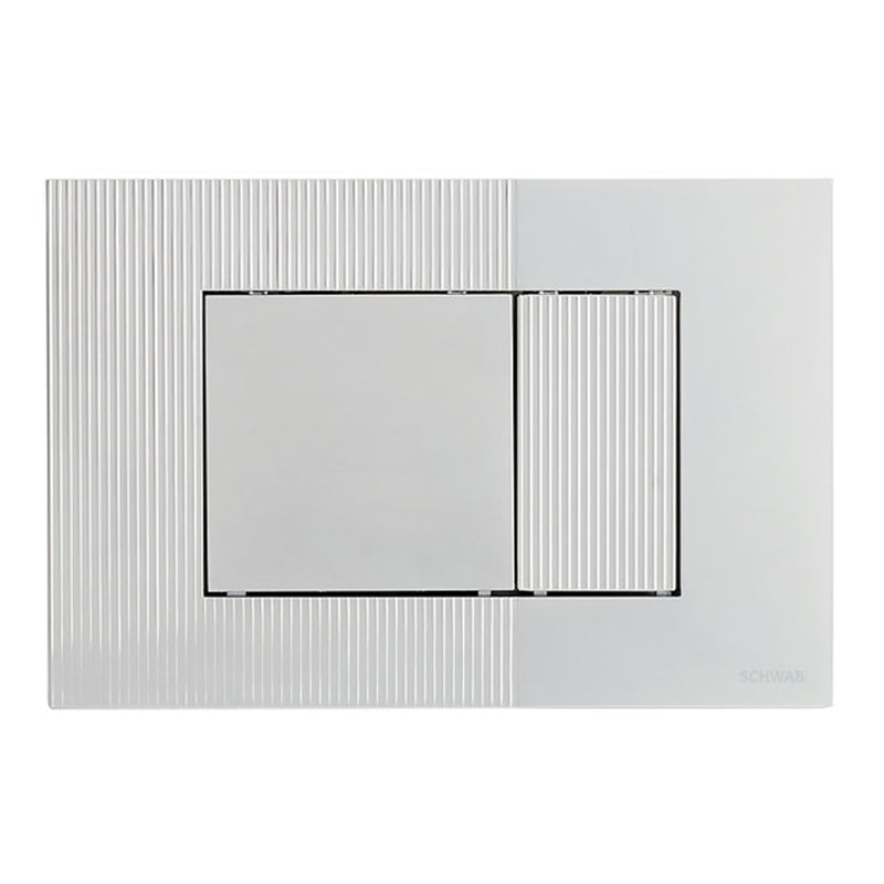 Placca di comando Schwab modello Metis per cassette incasso Cromo Lucido