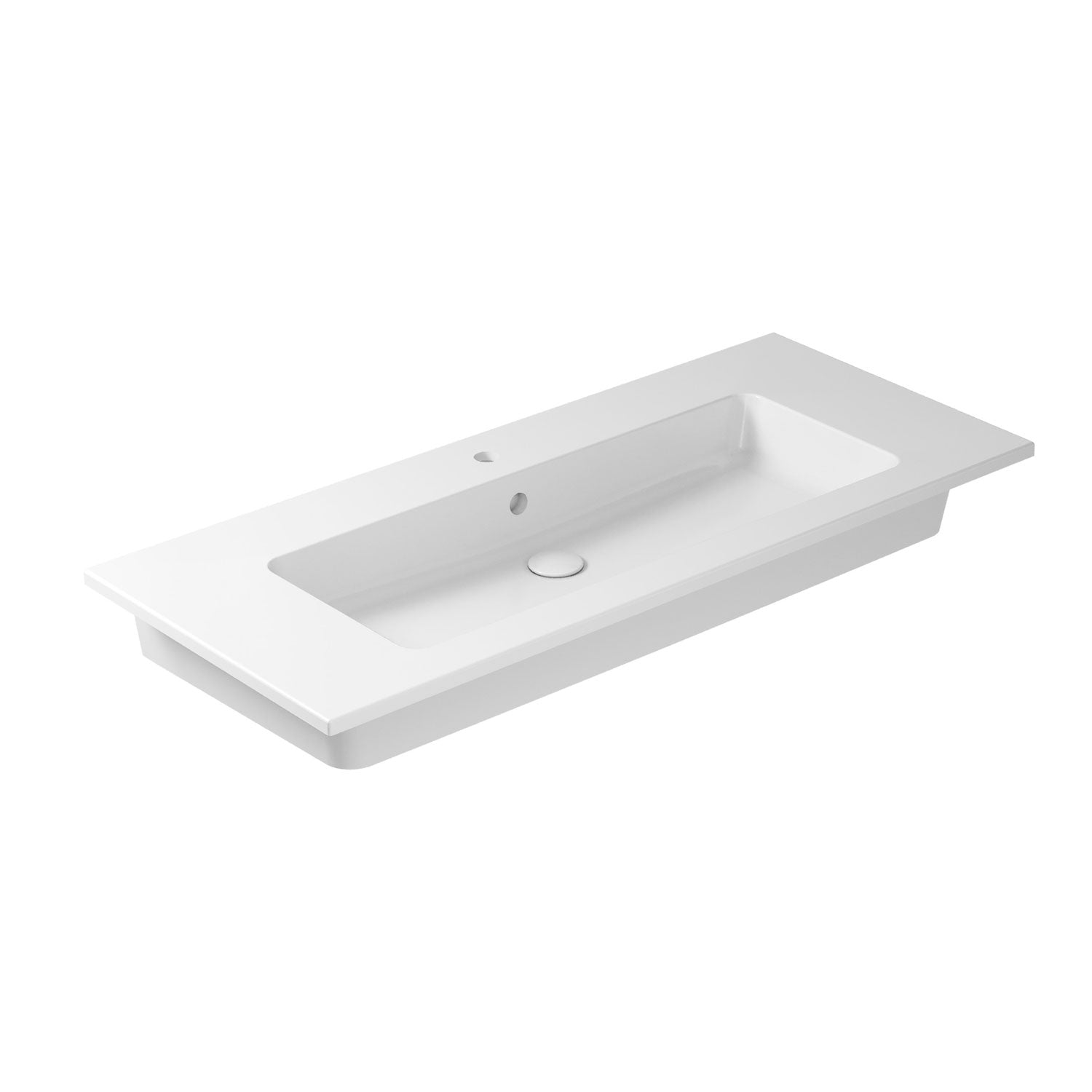 Lavabo vasca unica ad incasso/sospeso serie Plus Design di Ceramica Galassia - Bianco lucido 121x51cm by CeramicStore | Lo specialista del tuo bagno