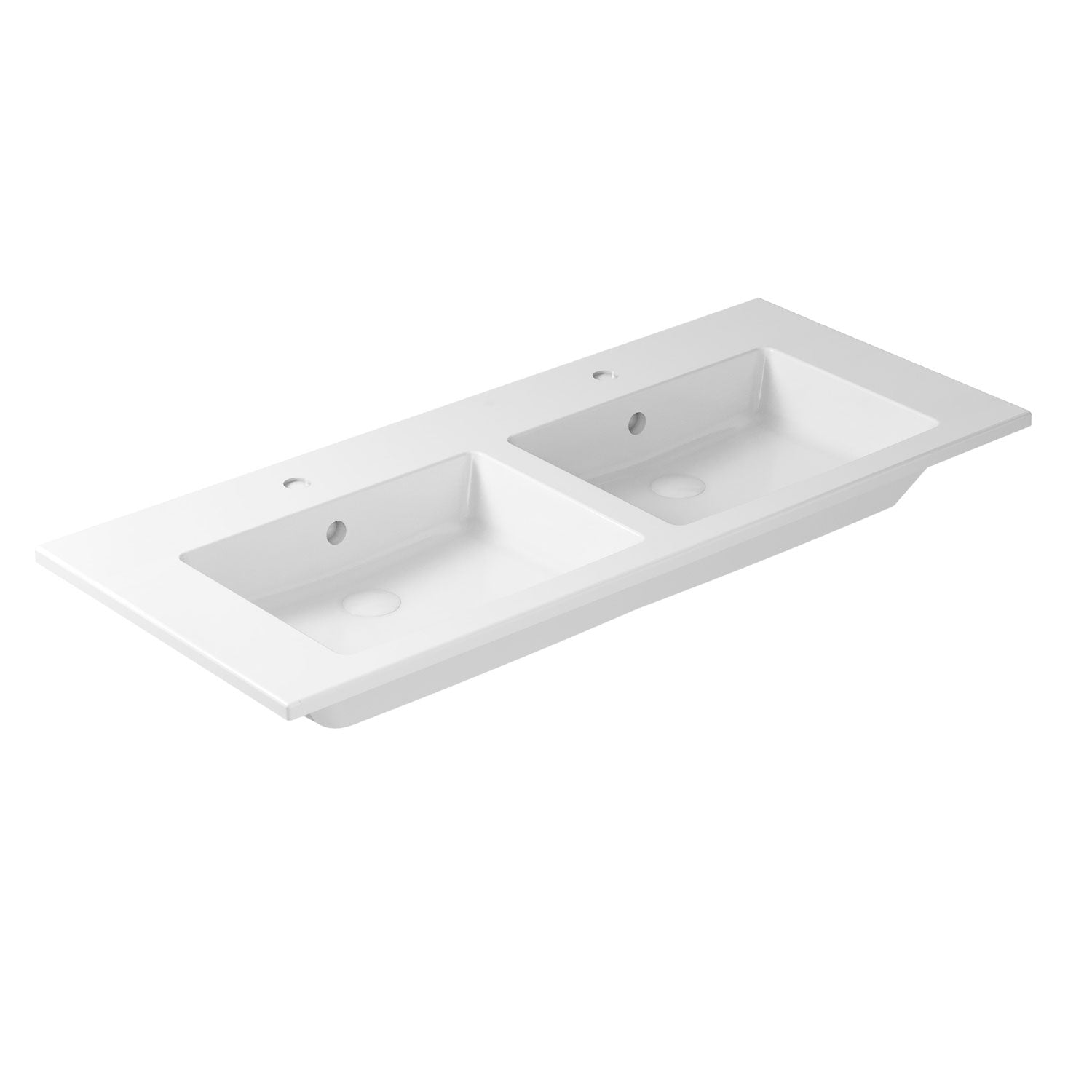 Lavabo vasca doppia ad incasso/sospeso serie Plus Design di Ceramica Galassia - Bianco lucido 121x51cm by CeramicStore | Lo specialista del tuo bagno