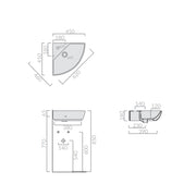 Lavabo angolare in ceramica serie M2 di Ceramica Galassia - Bianco lucido 45cm by CeramicStore | Lo specialista del tuo bagno