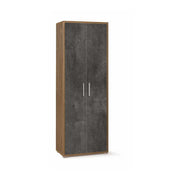 Mobile a due Ante con 4 ripiani di cui 2 regolabili finitura Struttura Noce Stelvio / Finitura Ossido Nero by Sarmog by CeramicStore | Lo specialista del tuo bagno
