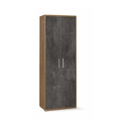 Mobile a due Ante con 4 ripiani di cui 2 regolabili finitura Struttura Noce Stelvio / Finitura Ossido Nero by Sarmog by CeramicStore | Lo specialista del tuo bagno