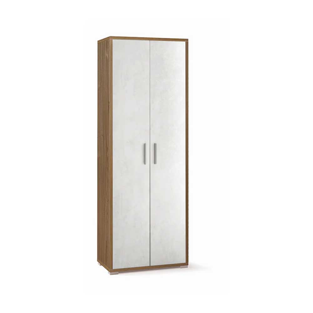 Mobile a due Ante con 4 ripiani di cui 2 regolabili finitura Struttura Noce Stelvio / Finitura Ossido Bianco by Sarmog by CeramicStore | Lo specialista del tuo bagno