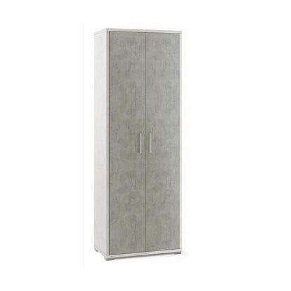Mobile a due Ante con 4 ripiani di cui 2 regolabili finitura Struttura Ossido Bianco / Finitura Cemento by Sarmog by CeramicStore | Lo specialista del tuo bagno