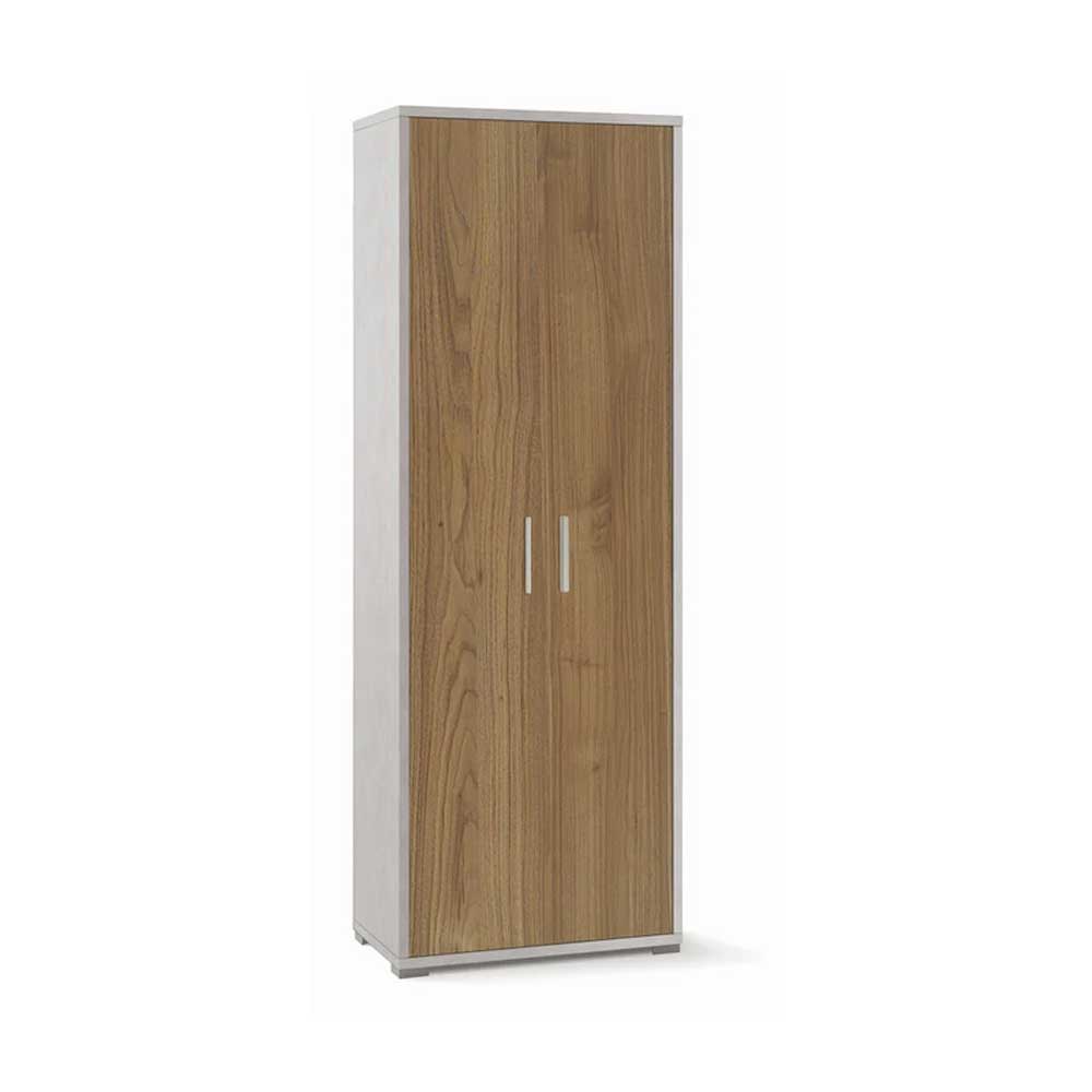 Mobile a due Ante con 4 ripiani di cui 2 regolabili finitura Struttura Ossido Bianco / Finitura Noce Stelvio by Sarmog by CeramicStore | Lo specialista del tuo bagno
