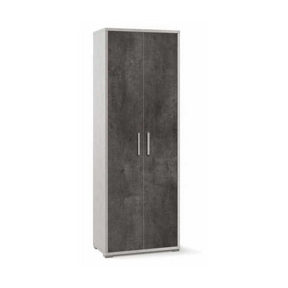 Mobile a due Ante con 4 ripiani di cui 2 regolabili finitura Struttura Ossido Bianco / Finitura Ossido Nero by Sarmog by CeramicStore | Lo specialista del tuo bagno