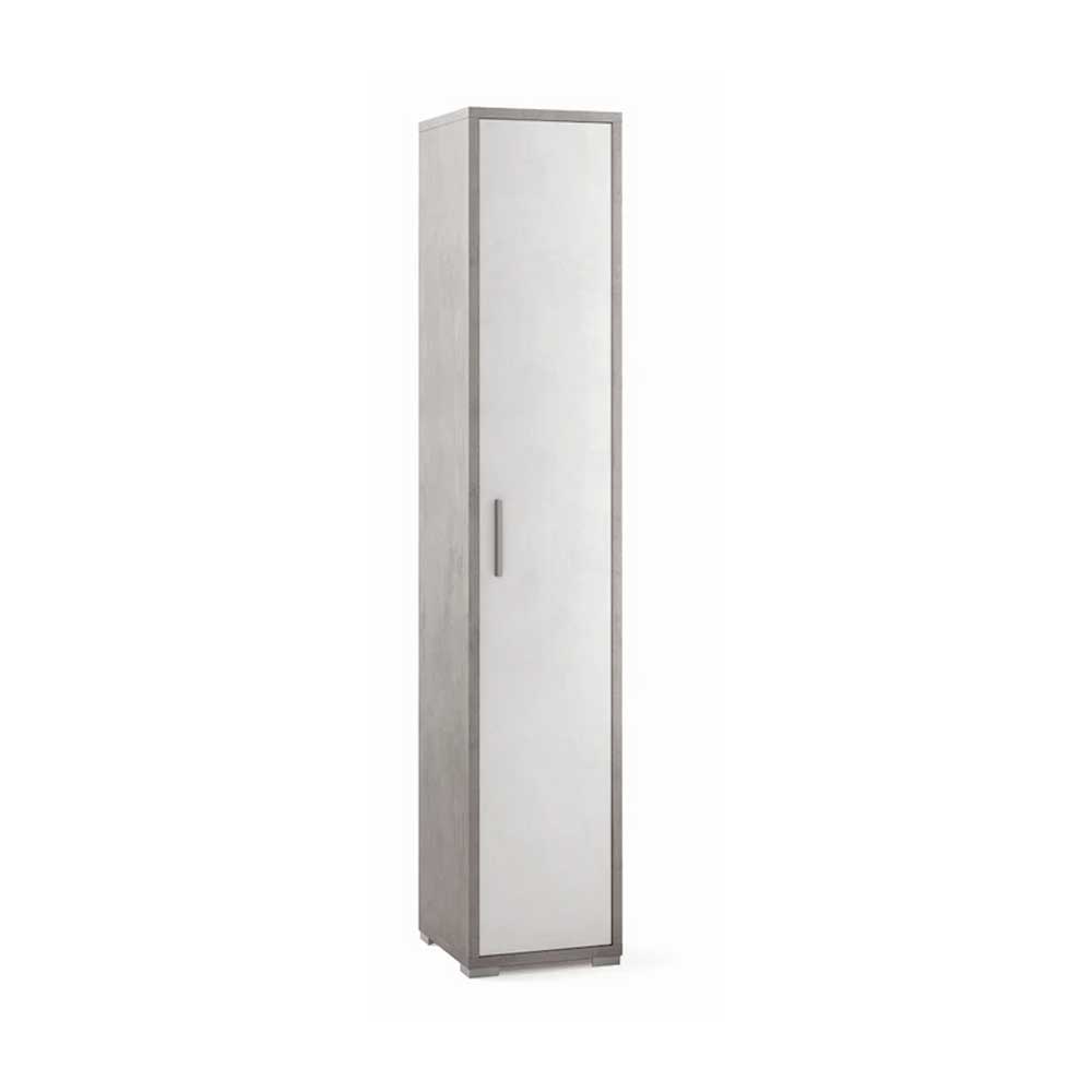 Colonna Libreria ad un Anta con 4 ripiani di cui 2 regolabili finitura Struttura Cemento / Finitura Ossido Bianco by Sarmog by CeramicStore | Lo specialista del tuo bagno
