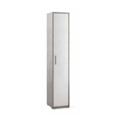 Colonna Libreria ad un Anta con 4 ripiani di cui 2 regolabili finitura Struttura Cemento / Finitura Ossido Bianco by Sarmog by CeramicStore | Lo specialista del tuo bagno