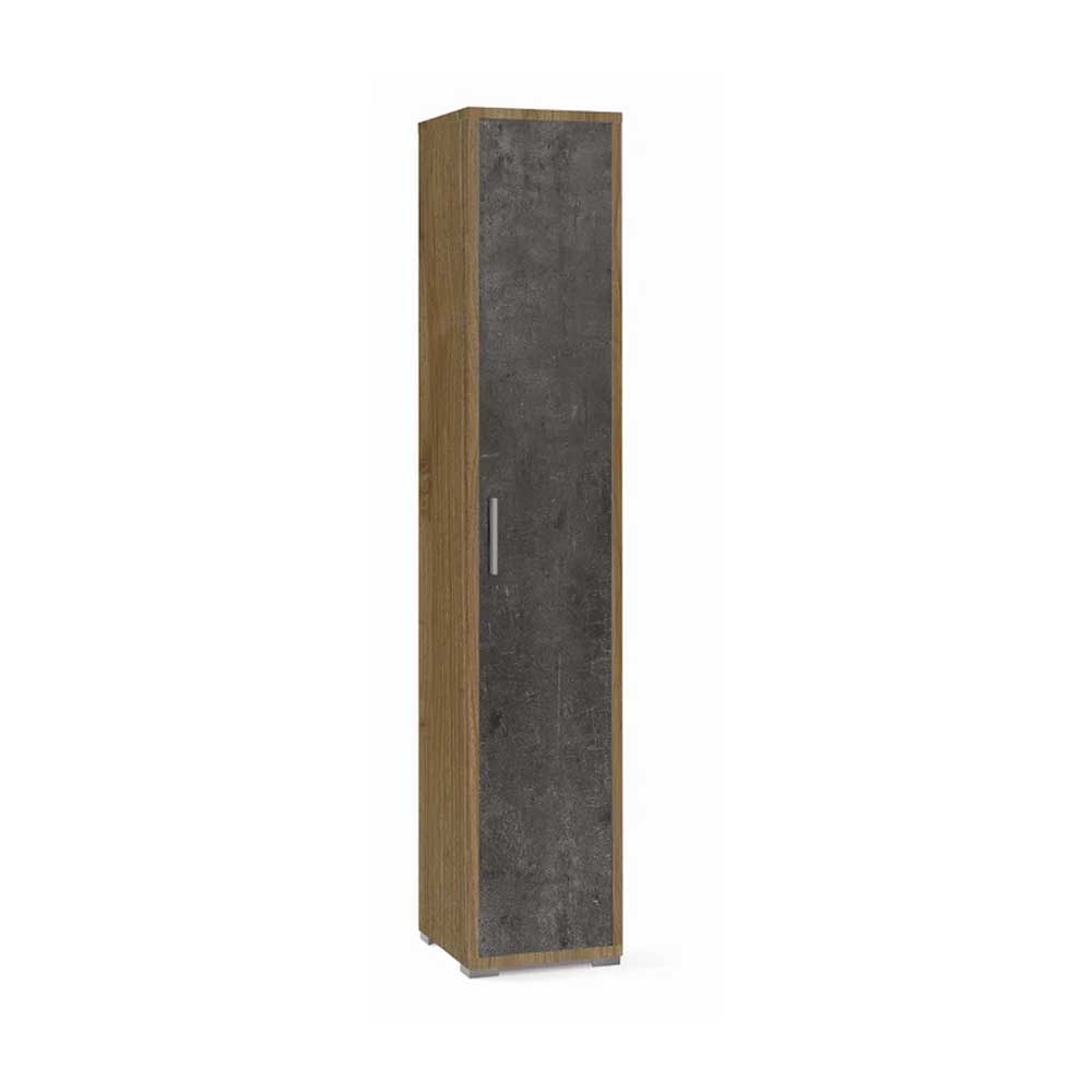 Colonna Libreria ad un Anta con 4 ripiani di cui 2 regolabili finitura Struttura Noce Stelvio / Finitura Ossido Nero by Sarmog by CeramicStore | Lo specialista del tuo bagno