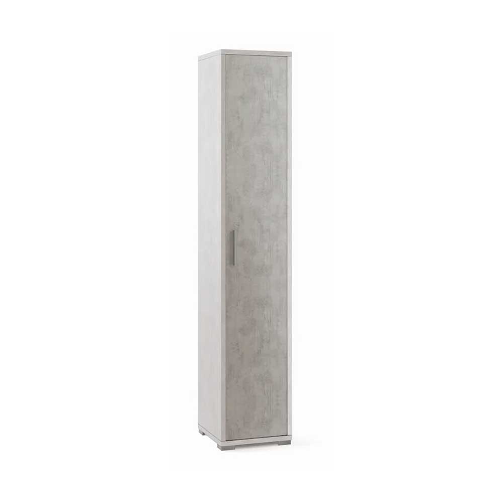Colonna Libreria ad un Anta con 4 ripiani di cui 2 regolabili finitura Struttura Ossido Bianco / Finitura Cemento by Sarmog by CeramicStore | Lo specialista del tuo bagno