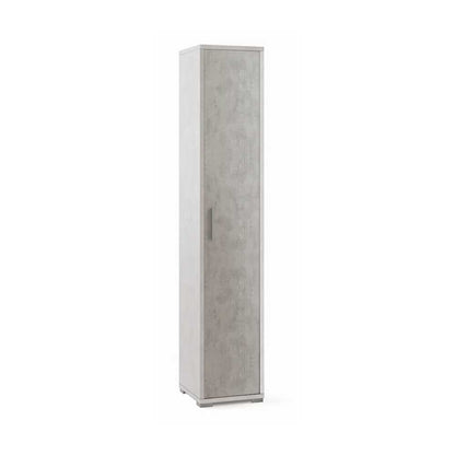 Colonna Libreria ad un Anta con 4 ripiani di cui 2 regolabili finitura Struttura Ossido Bianco / Finitura Cemento by Sarmog by CeramicStore | Lo specialista del tuo bagno