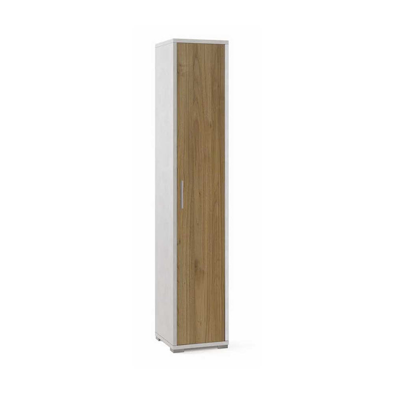 Colonna Libreria ad un Anta con 4 ripiani di cui 2 regolabili finitura Struttura Ossido Bianco / Finitura Noce Stelvio by Sarmog by CeramicStore | Lo specialista del tuo bagno