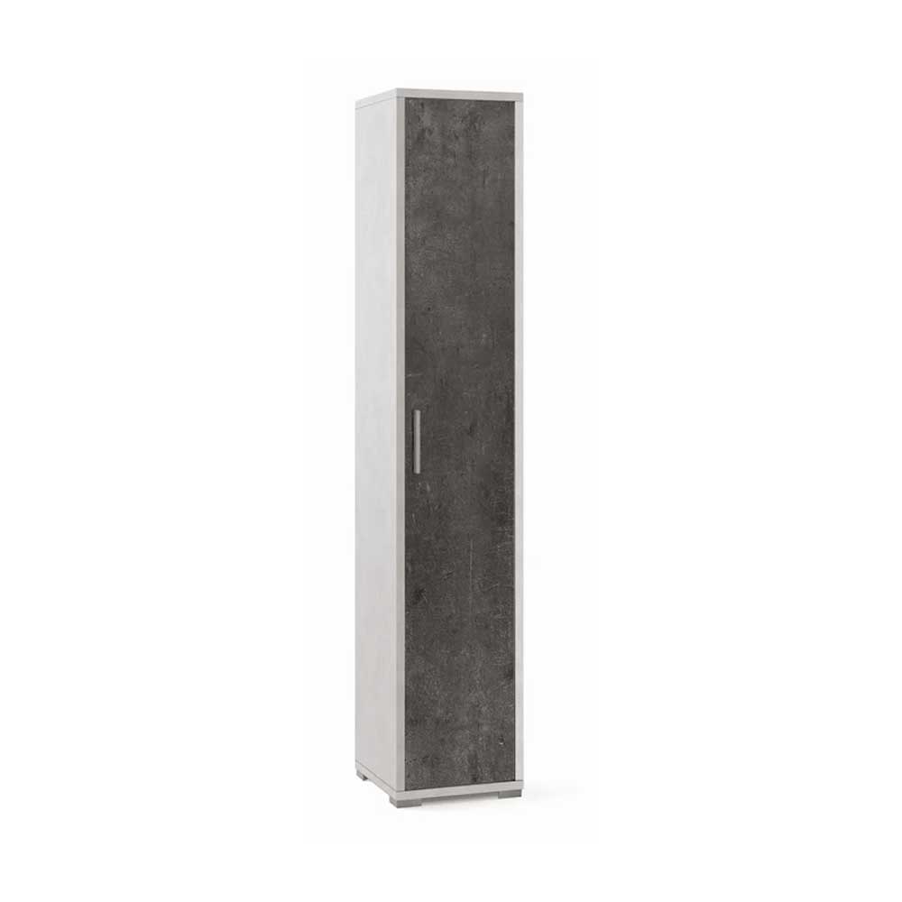 Colonna Libreria ad un Anta con 4 ripiani di cui 2 regolabili finitura Struttura Ossido Bianco / Finitura Ossido Nero by Sarmog by CeramicStore | Lo specialista del tuo bagno