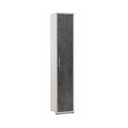 Colonna Libreria ad un Anta con 4 ripiani di cui 2 regolabili finitura Struttura Ossido Bianco / Finitura Ossido Nero by Sarmog by CeramicStore | Lo specialista del tuo bagno