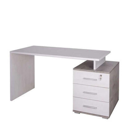 Scrivania da ufficio con cassettiera integrata finitura Ossido Bianco / Cemento by Sarmog by CeramicStore | Lo specialista del tuo bagno