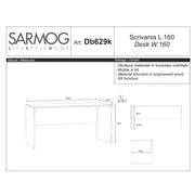 Scrivania da ufficio con piano superficiale antigraffio ad alta densità da 160 cm finitura Ossido Bianco by Sarmog by CeramicStore | Lo specialista del tuo bagno