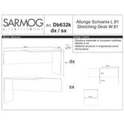 Scrivania da ufficio Angolare Sinistra con piano superficiale ad alta densità da 160 cm finitura Ossido Bianco by Sarmog by CeramicStore | Lo specialista del tuo bagno