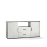 Mobile Credenza da Soggiorno con 2 ante e 2 cassetti finitura Struttura Cemento / Finitura Frontale Ossido Bianco by Sarmog by CeramicStore | Lo specialista del tuo bagno