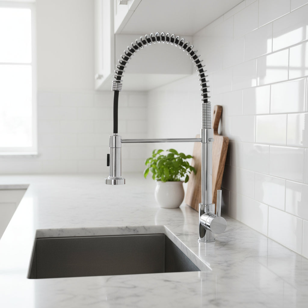 Miscelatore monocomando per lavello con doccetta sganciabile Rubiflux modello Bellatrix