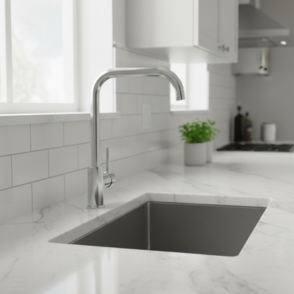 Miscelatore monocomando Rubiflux modello Altair con canna alta quadra - Cromo