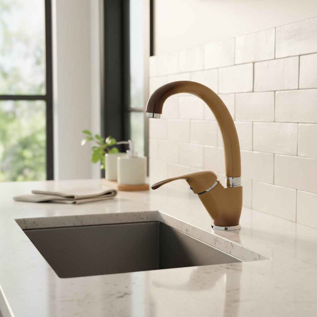 Miscelatore monocomando lavabo cucina con bocca girevole terra di Francia opaco by CeramicStore | Lo specialista del tuo bagno