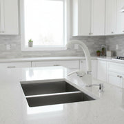 Miscelatore monocomando lavabo cucina con bocca girevole granito bianco by CeramicStore | Lo specialista del tuo bagno