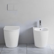 Sanitari filomuro senza brida con Copriwater Soft Close BathCore serie Aria 52x37 x H40.5 cm - Bianco Opaco