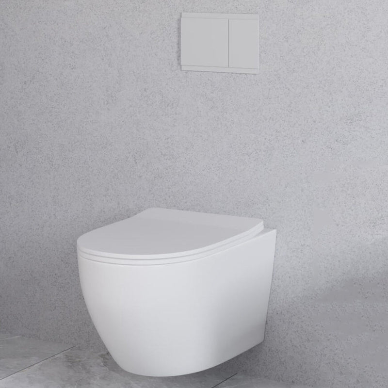 Vaso suspendido sin brida con tapa de inodoro Soft Close BathCore Aria - Blanco Mate 52x37 cm