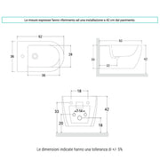 Sanitari sospesi senza brida con Copriwater Soft Close BathCore serie Aria 52x37 - Bianco Opaco