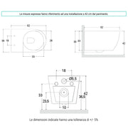 Sanitari sospesi senza brida con Copriwater Soft Close BathCore serie Aria 52x37 - Bianco Opaco