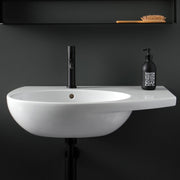 Lavabo Sospeso con piano d'appoggio laterale 70x45 cm Ceramica Globo Mode - vasca a sinistra by CeramicStore | Lo specialista del tuo bagno