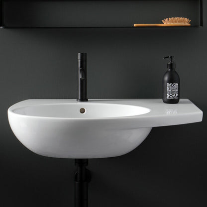 Lavabo Sospeso con piano d'appoggio laterale 70x45 cm Ceramica Globo Mode - vasca a sinistra by CeramicStore | Lo specialista del tuo bagno