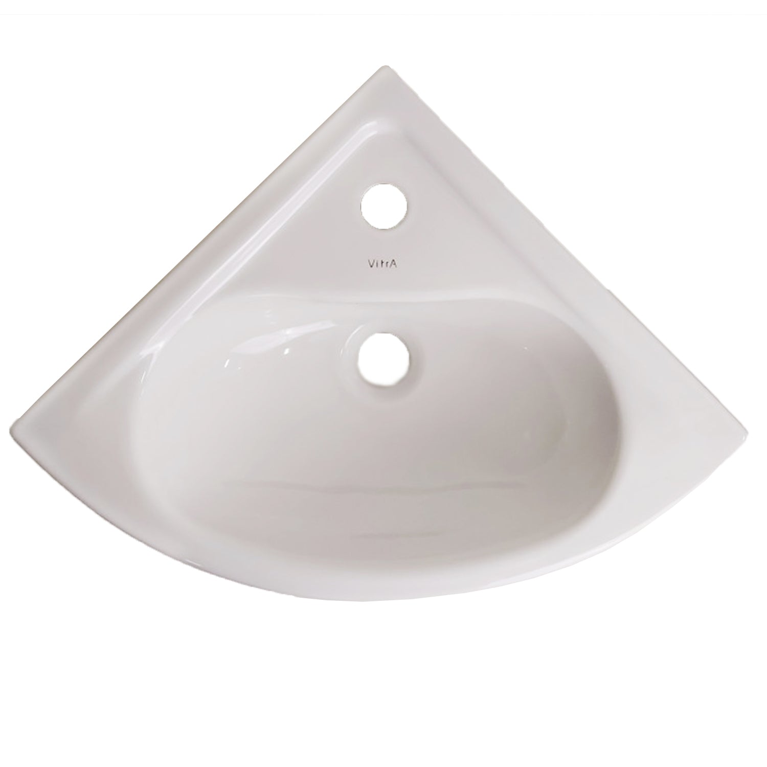 Lavabo ad angolo in ceramica bianca lucida per installazione sospesa cm 40x40 by CeramicStore | Lo specialista del tuo bagno