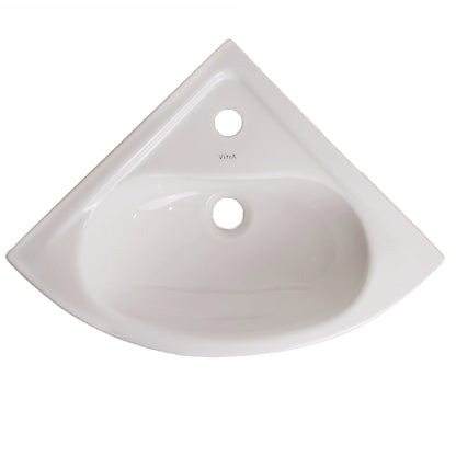 Lavabo ad angolo in ceramica bianca lucida per installazione sospesa cm 40x40 by CeramicStore | Lo specialista del tuo bagno
