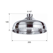 Soffione doccia in ottone cromato con getto a pioggia diam. 20,5 cm by CeramicStore | Lo specialista del tuo bagno