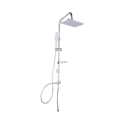 Colonna doccia in acciaio con soffione rettangolare e doccino finitura cromata by CeramicStore | Lo specialista del tuo bagno