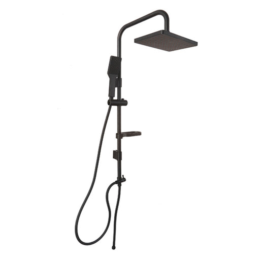 Colonna doccia in acciaio con soffione rettangolare e doccino finitura nero opaco by CeramicStore | Lo specialista del tuo bagno