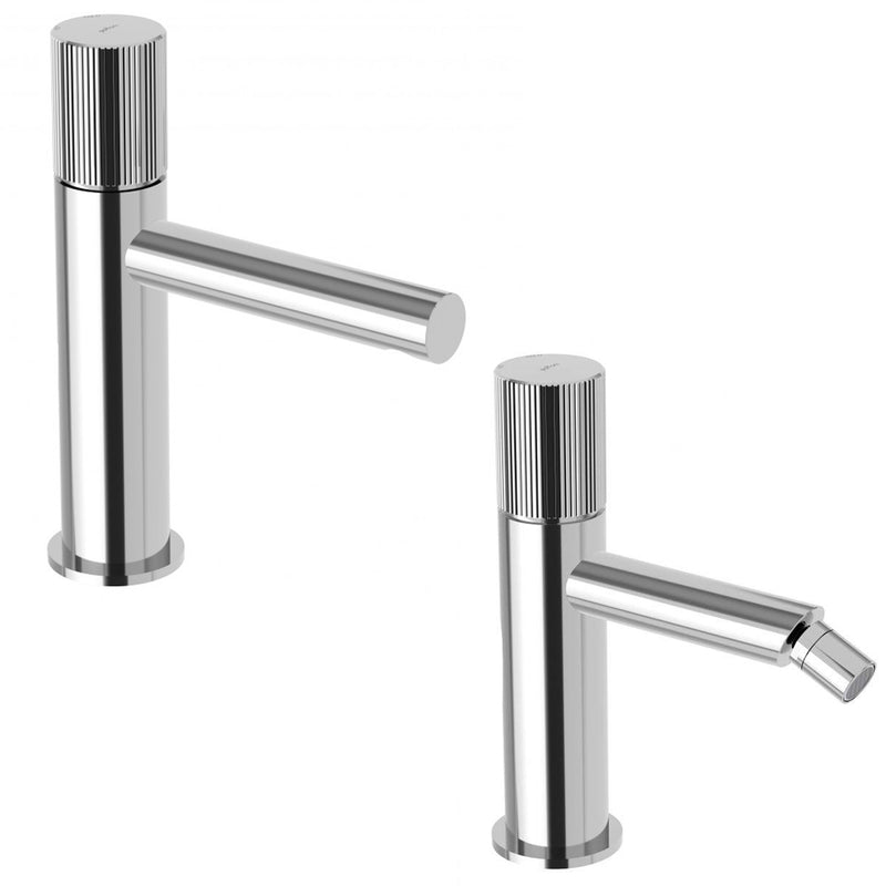 Set di miscelatori lavabo e bidet con scarico click clack Paffoni Jo Cromato by CeramicStore | Lo specialista del tuo bagno