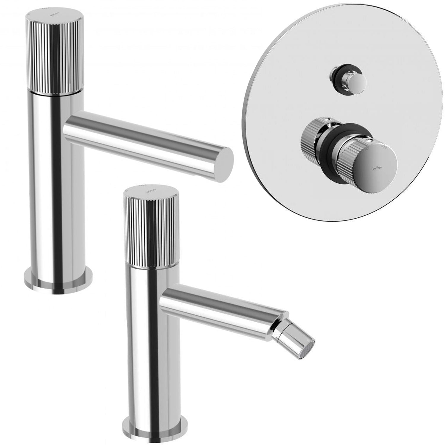 Set di miscelatori lavabo-bidet-doccia con deviatore Paffoni Jo Cromato by CeramicStore | Lo specialista del tuo bagno