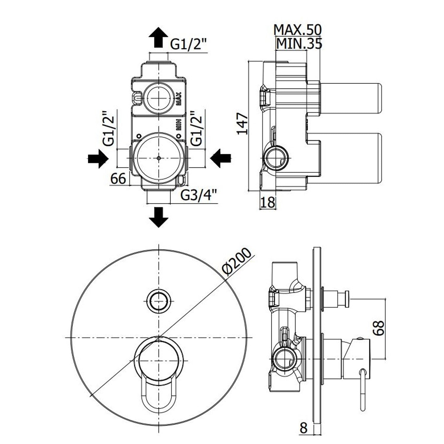 Set di miscelatori lavabo alto, bidet e doccia con deviatore Paffoni Jocker cromato by CeramicStore | Lo specialista del tuo bagno