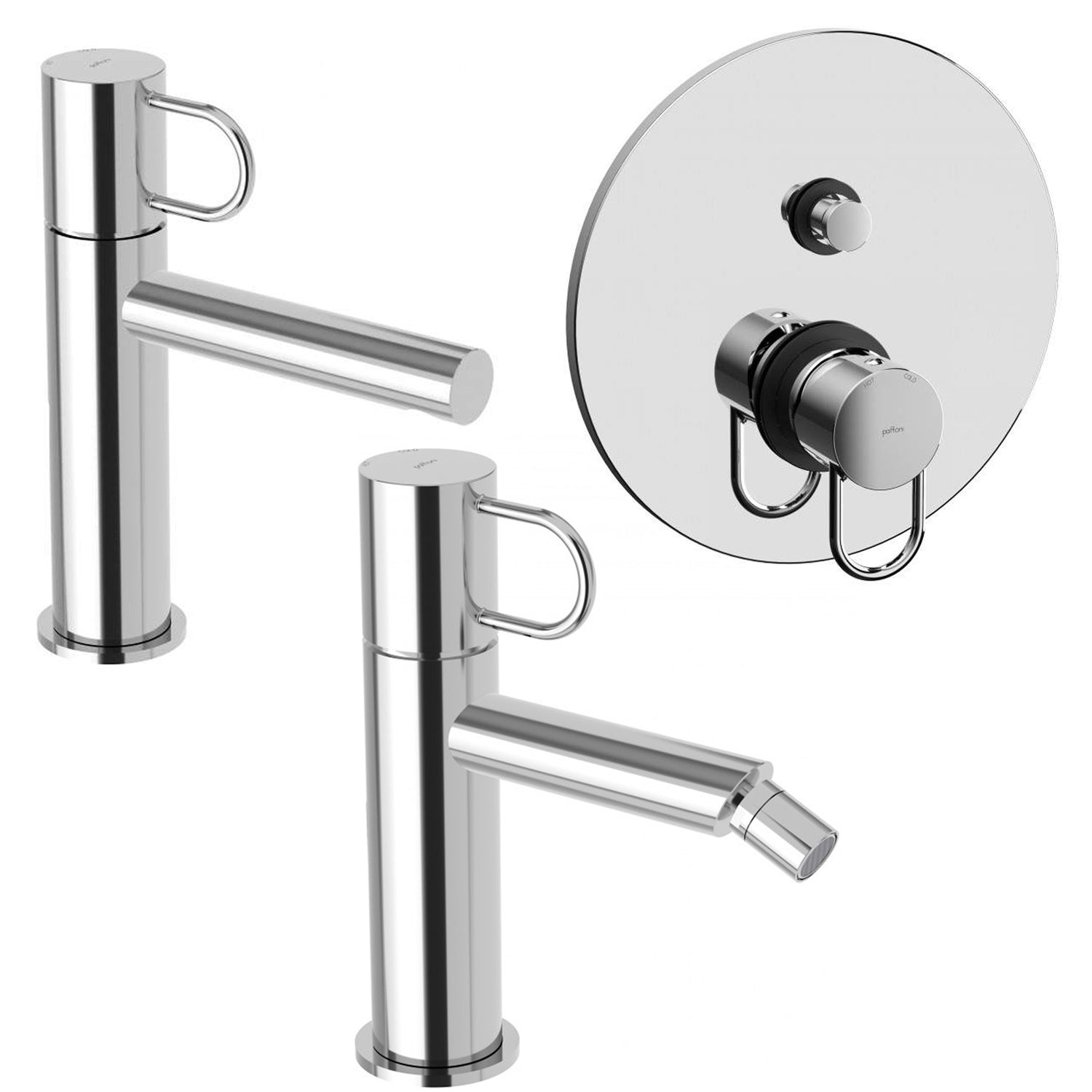 Set di miscelatori lavabo, bidet e doccia con deviatore Paffoni Jocker cromato by CeramicStore | Lo specialista del tuo bagno