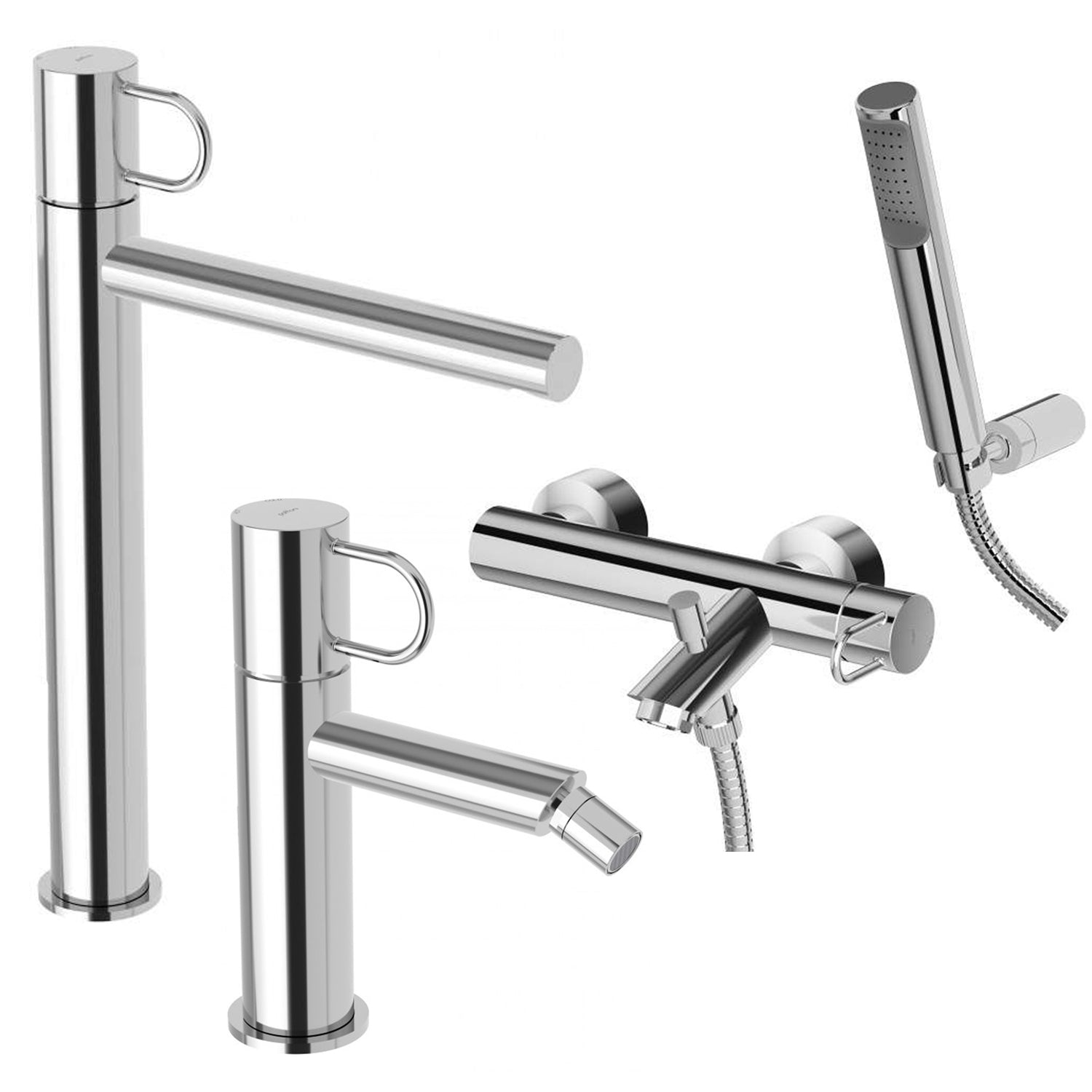 Set di miscelatori lavabo alto, bidet e vasca con doccetta Paffoni Jocker cromato by CeramicStore | Lo specialista del tuo bagno